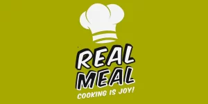 Real Meal social media logo with chef's hat and hand-lettering