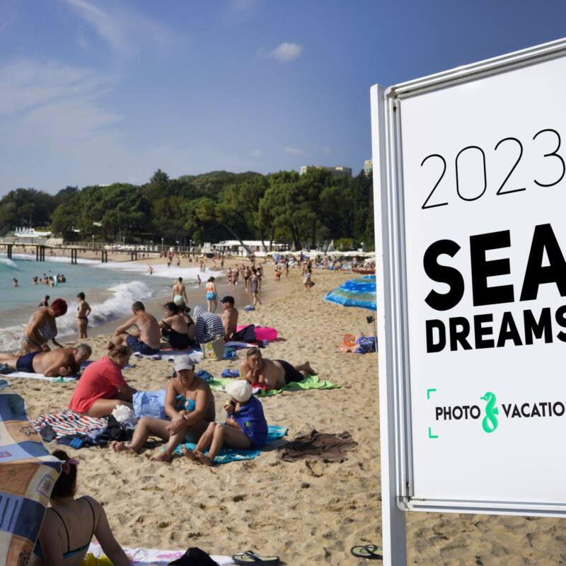 Sea Dreams photographic leporello — sequenced seaside frames as a folded book object