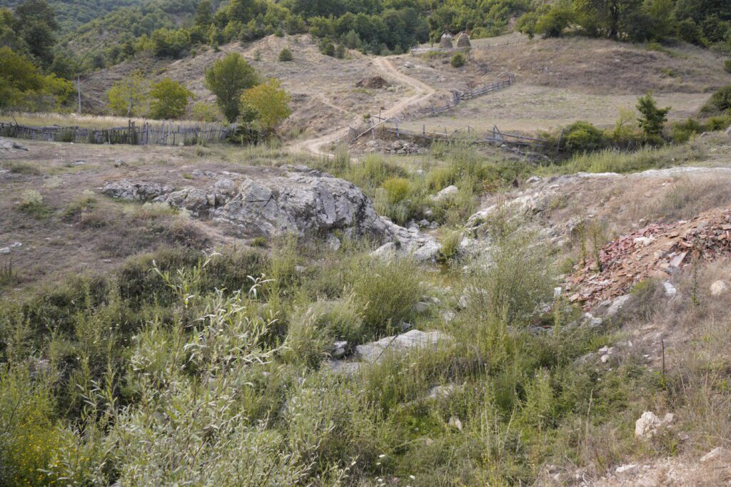 Rocky gully and hillside track