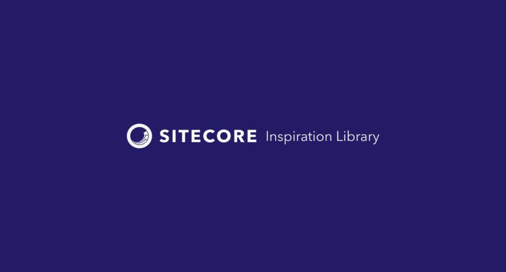 Sitecore Inspiration Library wordmark on deep purple, UX concept cover