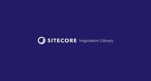 Sitecore Inspiration Library wordmark on deep purple, UX concept cover