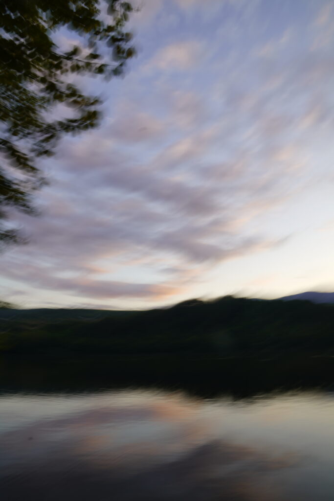 Painterly Twilight Over Dark Water
